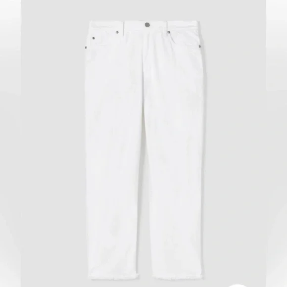 Eileen Fisher White Organic Cotton Jean Ankle Length Frayed Hem 3X Plus Summer - Picture 7 of 16